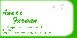 anett furman business card